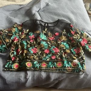 Embroidered crop top